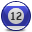Billard Ball 12 Icon, Billard Ball 12,Rounded,System